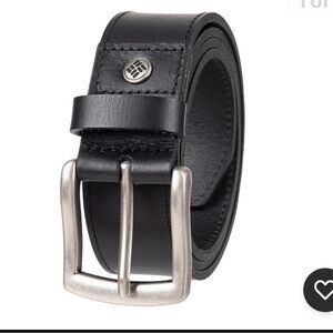 Men’s Columbia Leather Belt Large, Fits Pants Size 36-38 Black New